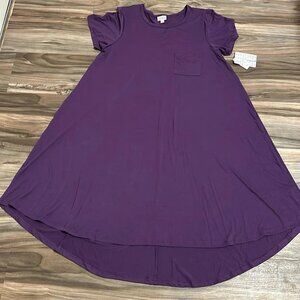Lularoe Carly purple swing Dress size large NWT